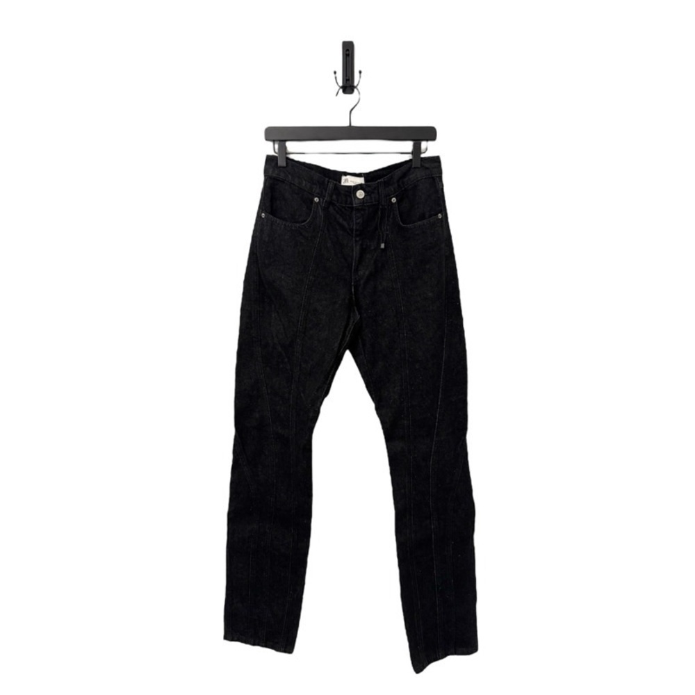 NWOT ZARA Slim High-Waisted Paneled Black Jeans